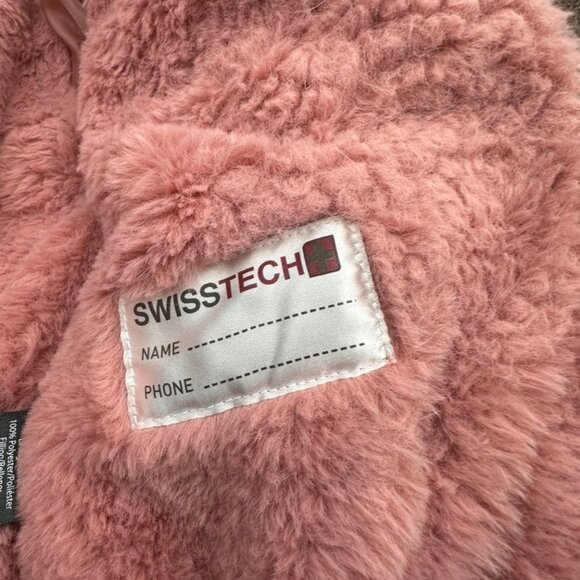 Swiss Tech Green Grey Pink Faux Fur Lined Winter Coat Size 3T Length 16.50 In 14 - Picture 4 of 8